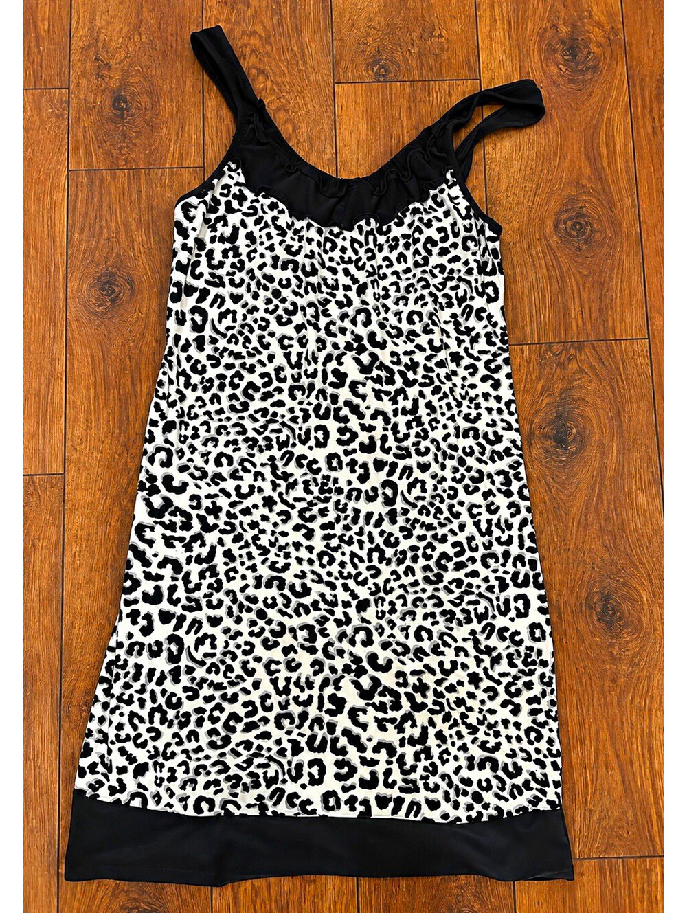 Women's Leopard Print Knit Chemise Sleeveless Lightweight Size Small